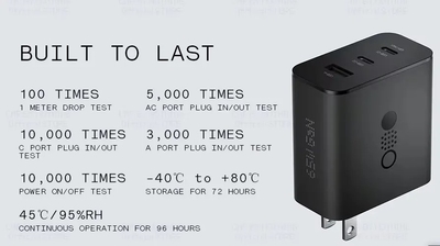 CMF by Nothing 65W Gan Type C 3 Port Wall Charger Adapter, USB C1 65 W, USB C2 45W, USB A 18W, Max Capacity 65 watt Adaptor_img_1