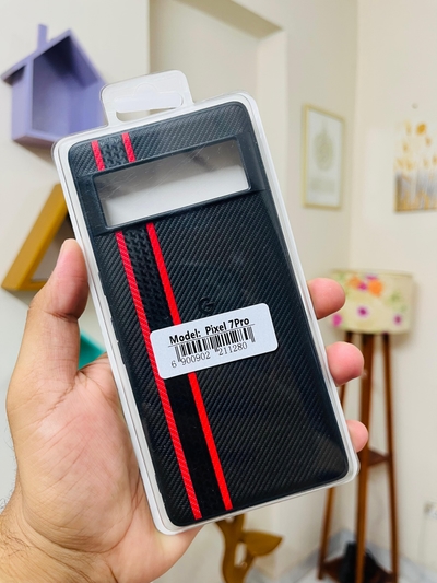 Google Pixel 7 Pro Red Color Carbon Fiber Hard Case_img_0