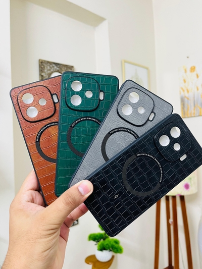 IQoo NEo 10R / IQOO Z9 Turbo / IQOO Z9 Turbo Plus Back Cover Leather Finished With Magsafe Working Phone Case_img_0
