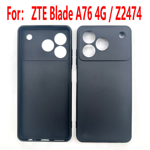 ZTE Blade A76 / Z2474 Mobile Phone Case Tpu Inner And Outer Full Frosted Phone Case Back Cover Zte Blade A76 Back Cover Soft Black Tpu_img_0